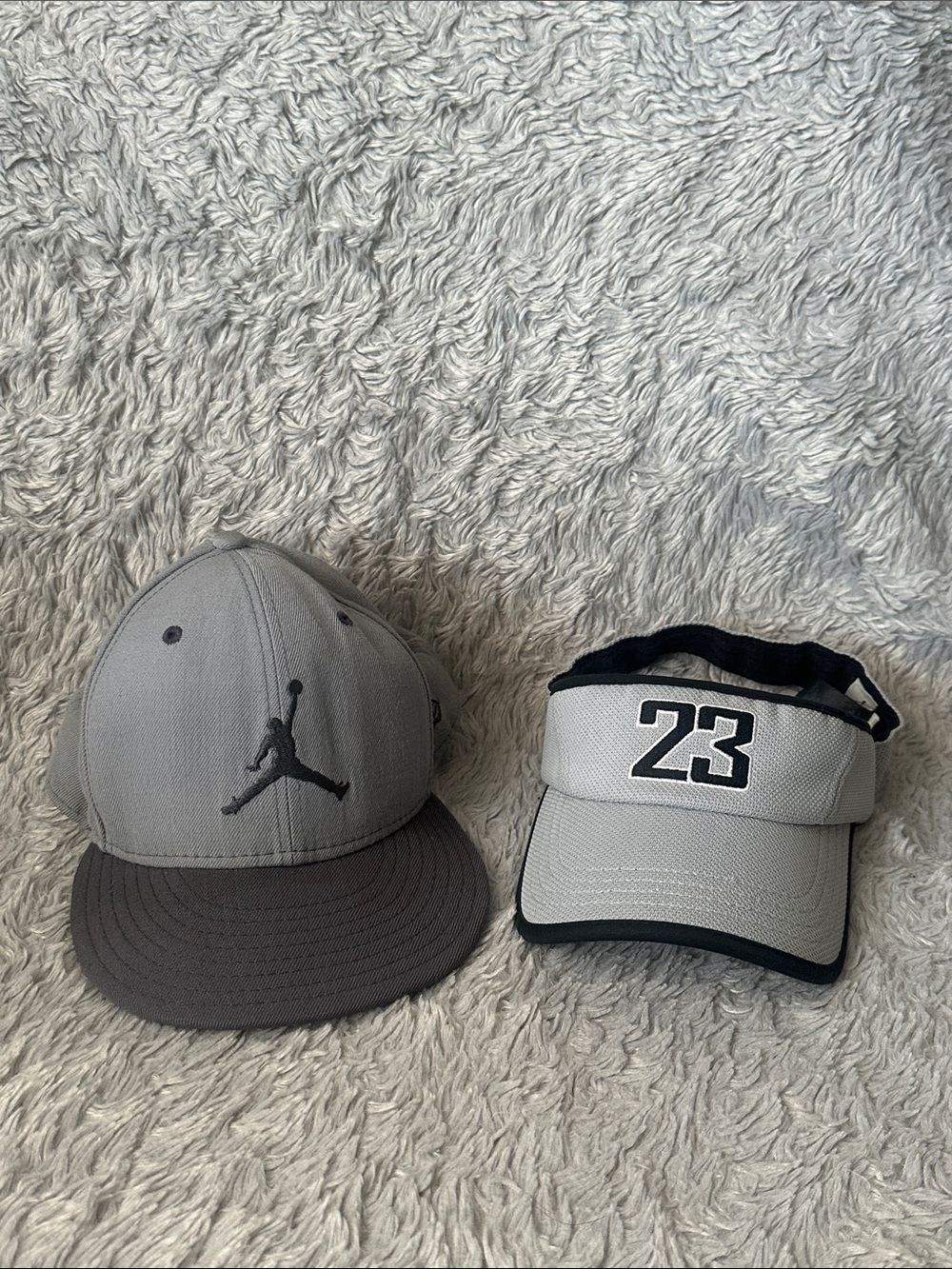 Jordan Gray 7 1/4 fitted Hat & Gray 23 Visor
